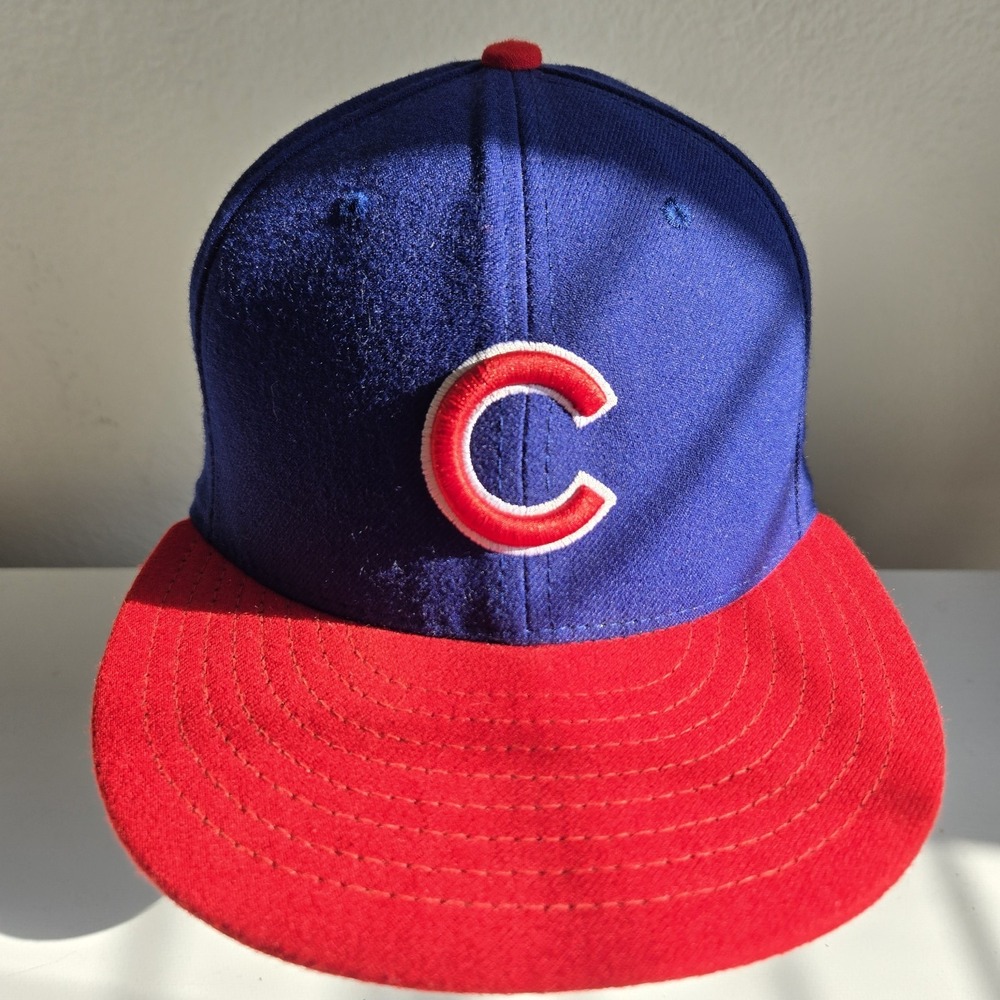 Chicago Cubs New Era 59Fifty Fitted Hat Cap Size 7¼ Blue Red Two Tone